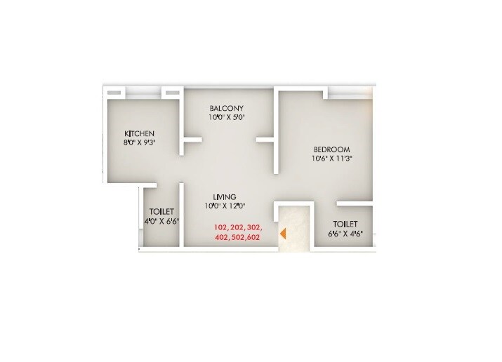 Floor plan of 1 BHK 476 Sq. Ft. Apartment in Shiv Shree Sanskruti, Pune
