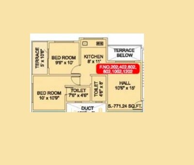 2 BHK 554 Sq. Ft. Apartment