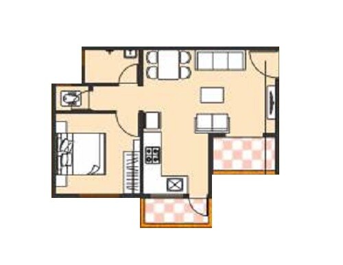 1 BHK 444 Sq. Ft. Apartment