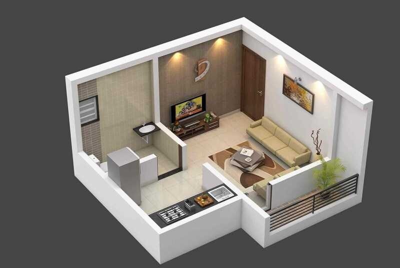 Floor plan of 204 Sq. Ft. Studio in Shoolin Saisha, Pune
