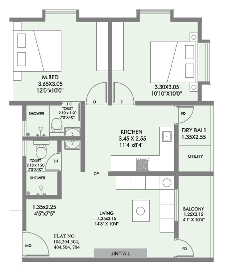 2 BHK 657 Sq. Ft. Apartment in Shree Balaji Heights Chikhali