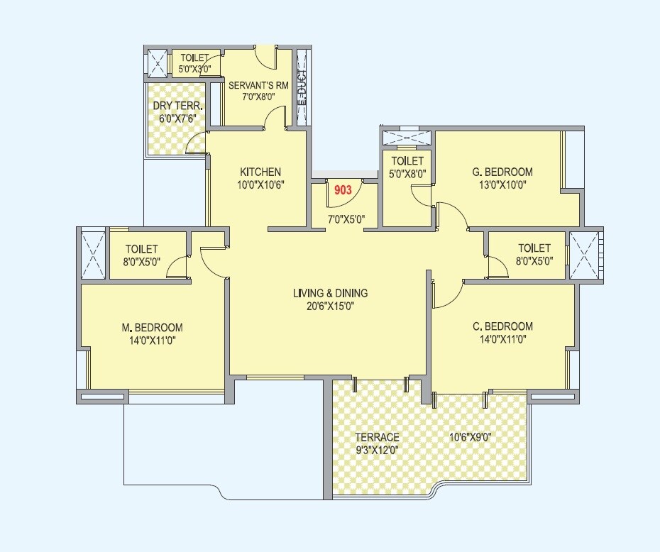 3 BHK 1209 Sq. Ft. Apartment