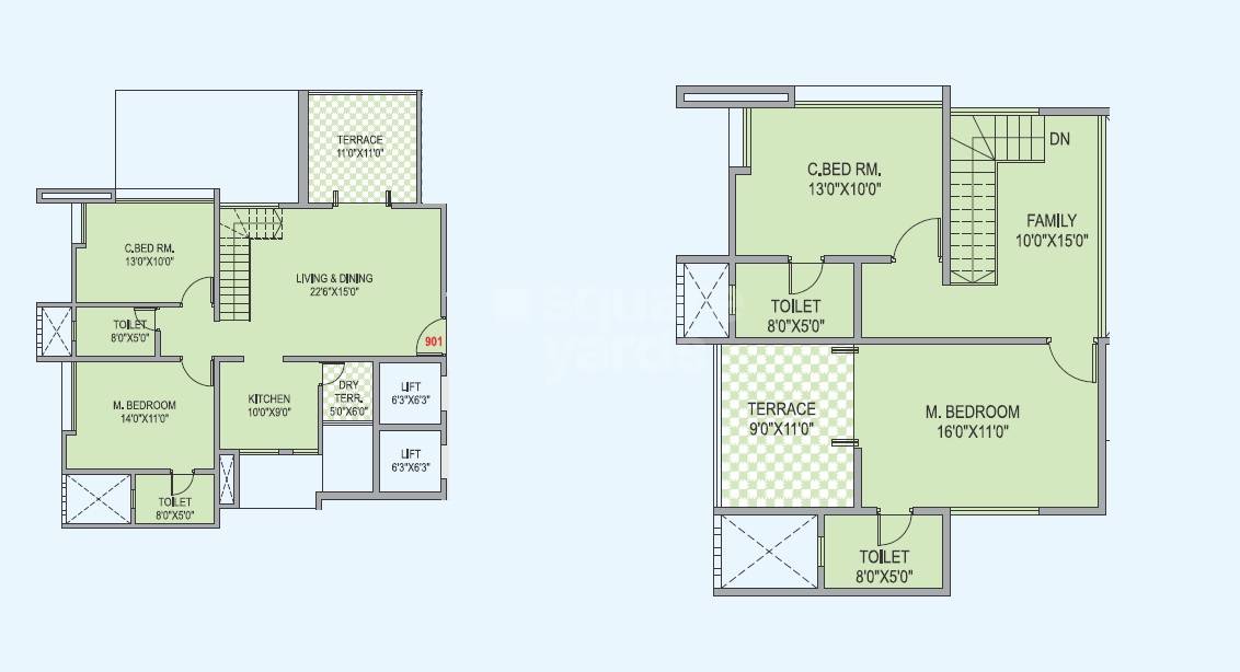 4 BHK 1455 Sq. Ft. Penthouse
