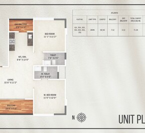 2 BHK 766 Sq. Ft. Apartment in Shree Ganesh Atlantis