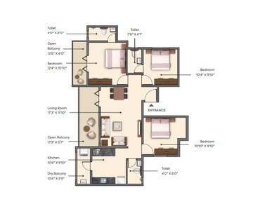  3 BHK Apartment at Shree Krishna Sentosa Pride, Punawale – for Rent