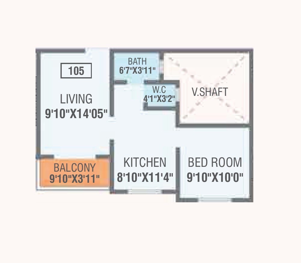 1 BHK 442 Sq. Ft. Apartment