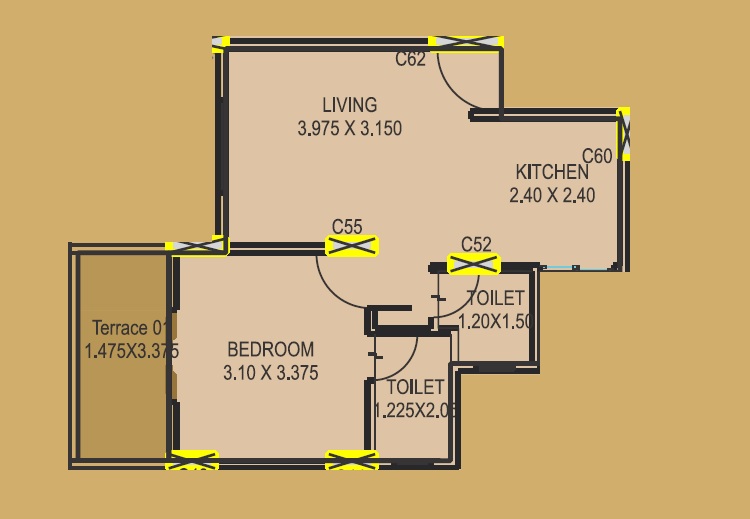 1 BHK 481 Sq. Ft. Apartment in Shree Sankalp The Legend B Wing