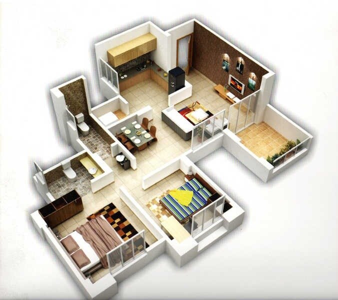 2 BHK 1069 Sq. Ft. Apartment
