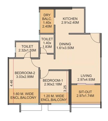  2 BHK Apartment at Shree Venkatesh Graffiti Glover, Keshav Nagar – for Sale