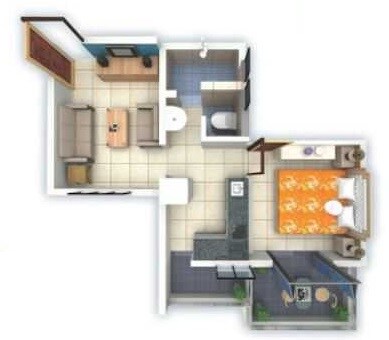 1 BHK 617 Sq. Ft. Apartment