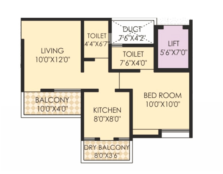 1 BHK 416 Sq. Ft. Apartment in Shri Balaji Siddhi
