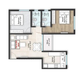 2 BHK 629 Sq. Ft. Apartment in Shri Laxmi Ramraj