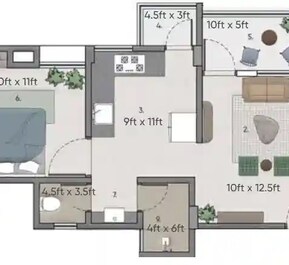1 BHK 448 Sq. Ft. Apartment in Shri Mathura Tower