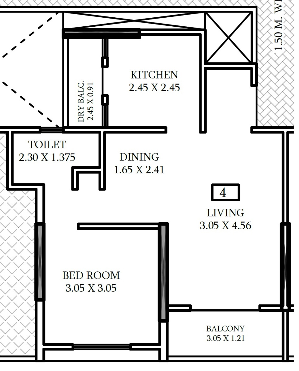 1 BHK 524 Sq. Ft. Apartment in Shriram Sky Park