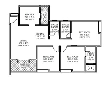  3 BHK Apartment at Shriram Vivaan Park, Lohgaon – for Rent