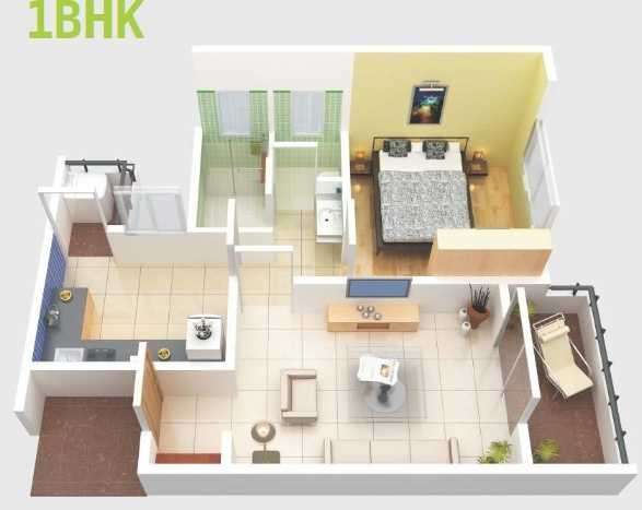 1 BHK 533 Sq. Ft. Apartment in Shubhankar Durvaa