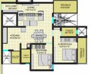 2 BHK 524 Sq. Ft. Apartment