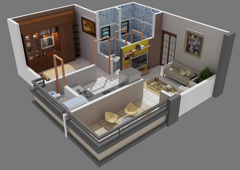 Floor plan of 1 BHK 532 Sq. Ft. Apartment in Shubhashree Gananjay, Pune
