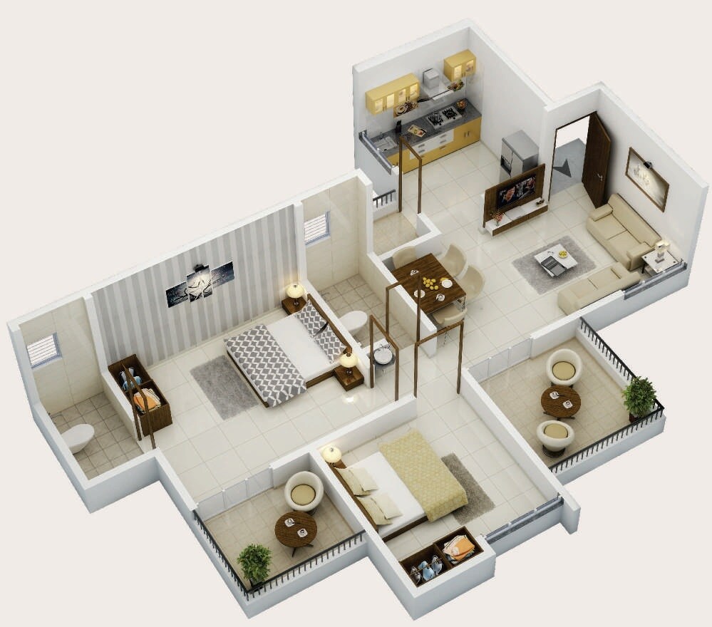 2 BHK 684 Sq. Ft. Apartment