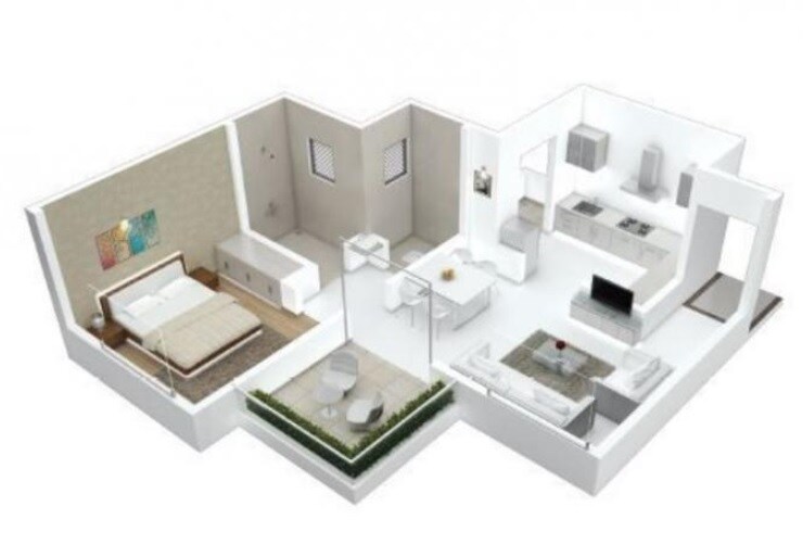 1 BHK 395 Sq. Ft. Apartment