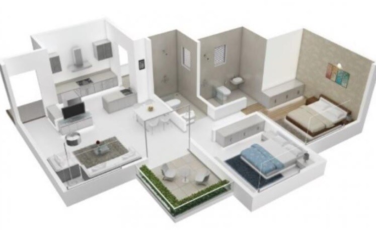 2 BHK 707 Sq. Ft. Apartment