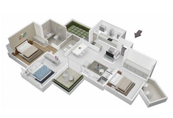 3 BHK 1083 Sq. Ft. Apartment