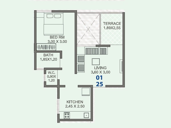 1 BHK 557 Sq. Ft. Apartment in Siddhivinayak Nest