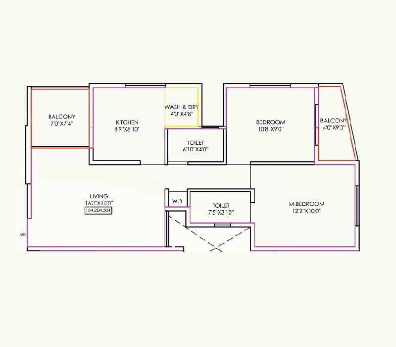2 BHK 690 Sq. Ft. Apartment