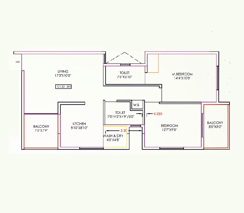 2 BHK 746 Sq. Ft. Apartment