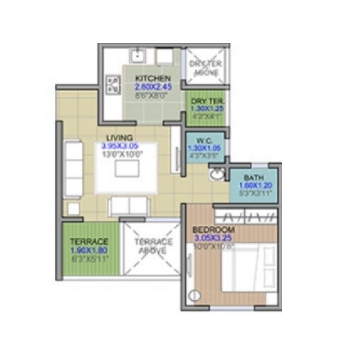 1 BHK 430 Sq. Ft. Apartment