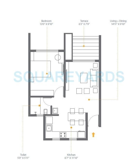 1 BHK 422 Sq. Ft. Apartment in Skyi Manas Lake Phase 4