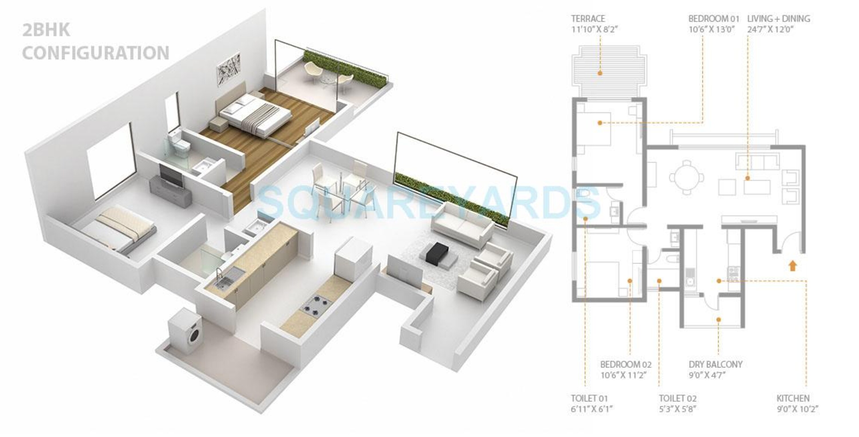 skyi songbirds apartment 2bhk 1191sqft 1