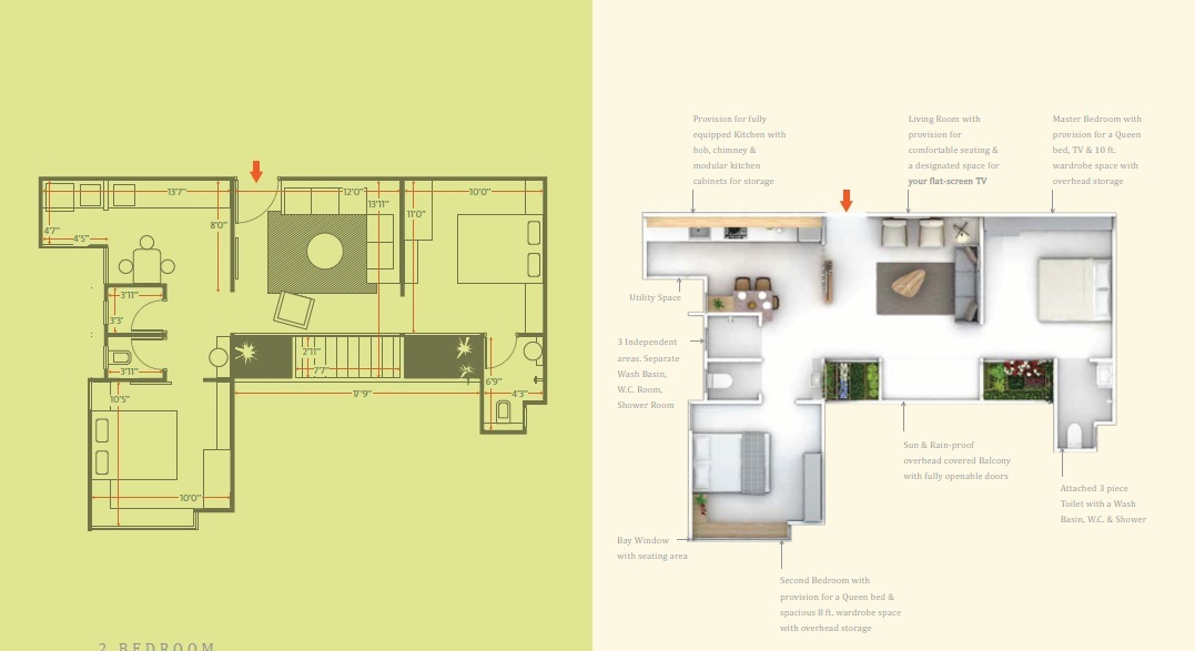 2 BHK 472 Sq. Ft. Apartment in Skyi Star Town Phase 2