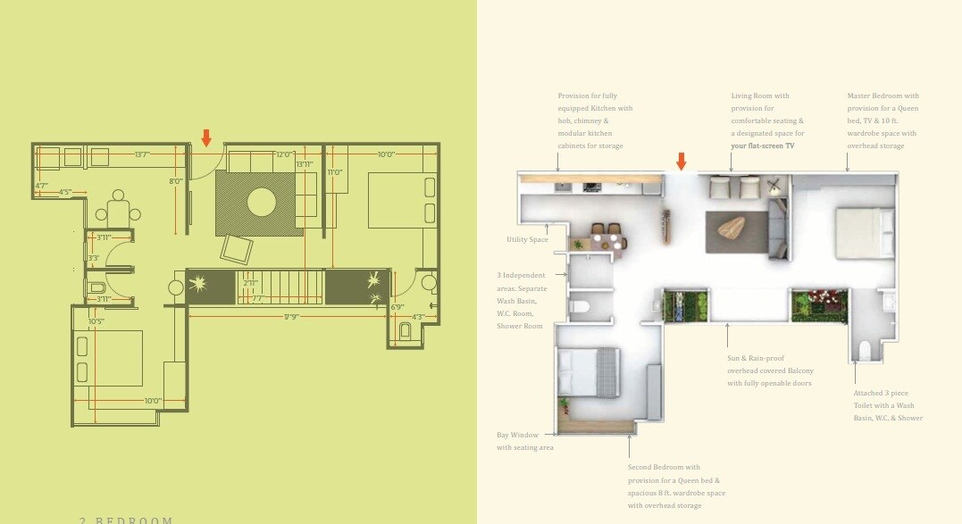Floor plan of 2 BHK 472 Sq. Ft. Apartment in Skyi Star Town Phase 2, Pune