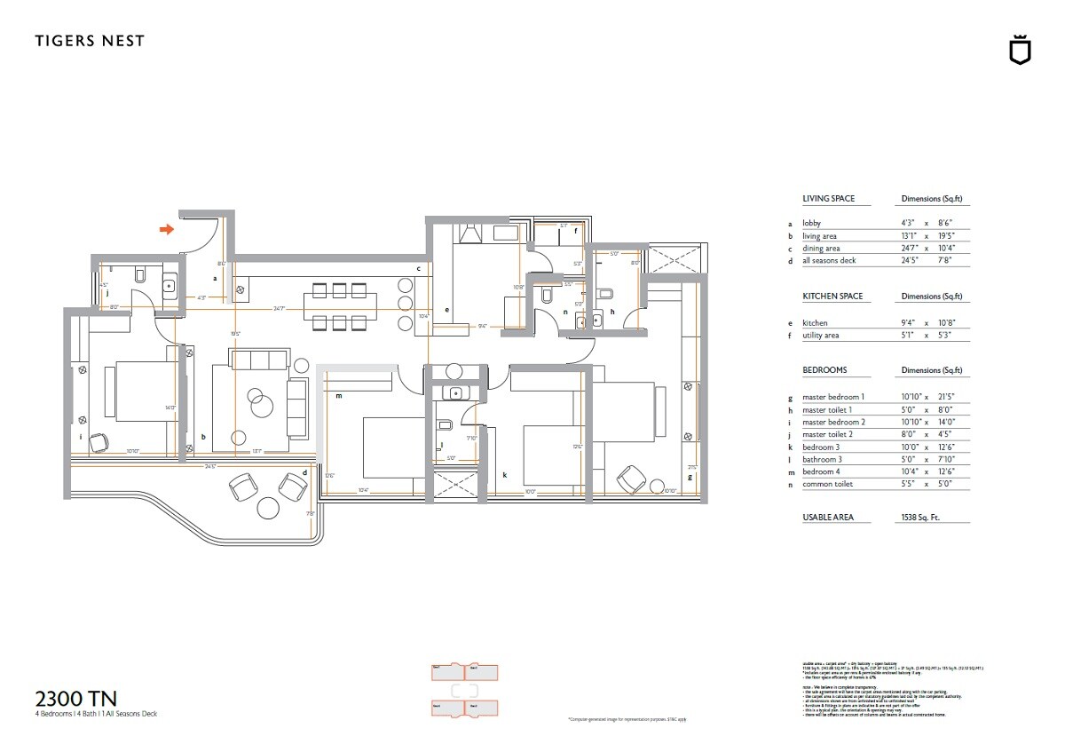 4 BHK 1538 Sq. Ft. Apartment