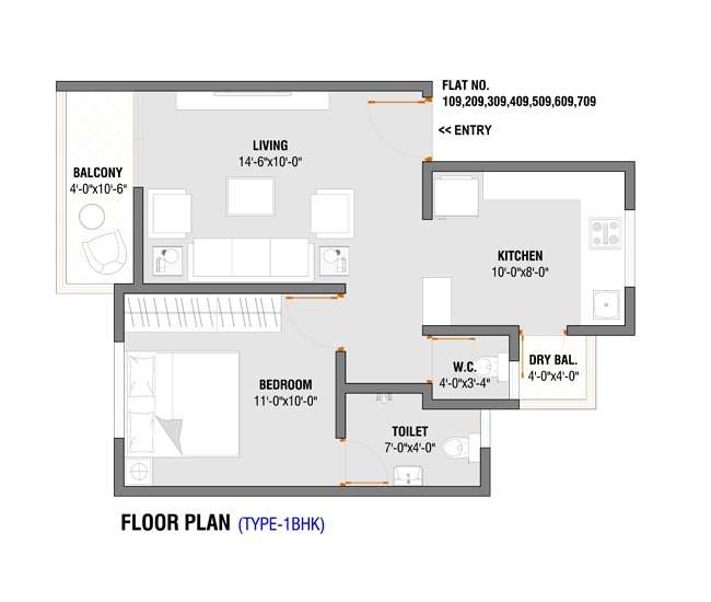 1 BHK 420 Sq. Ft. Apartment in Skyways Pratham
