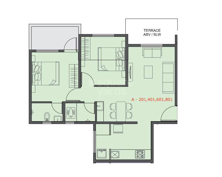 2 BHK 494 Sq. Ft. Apartment