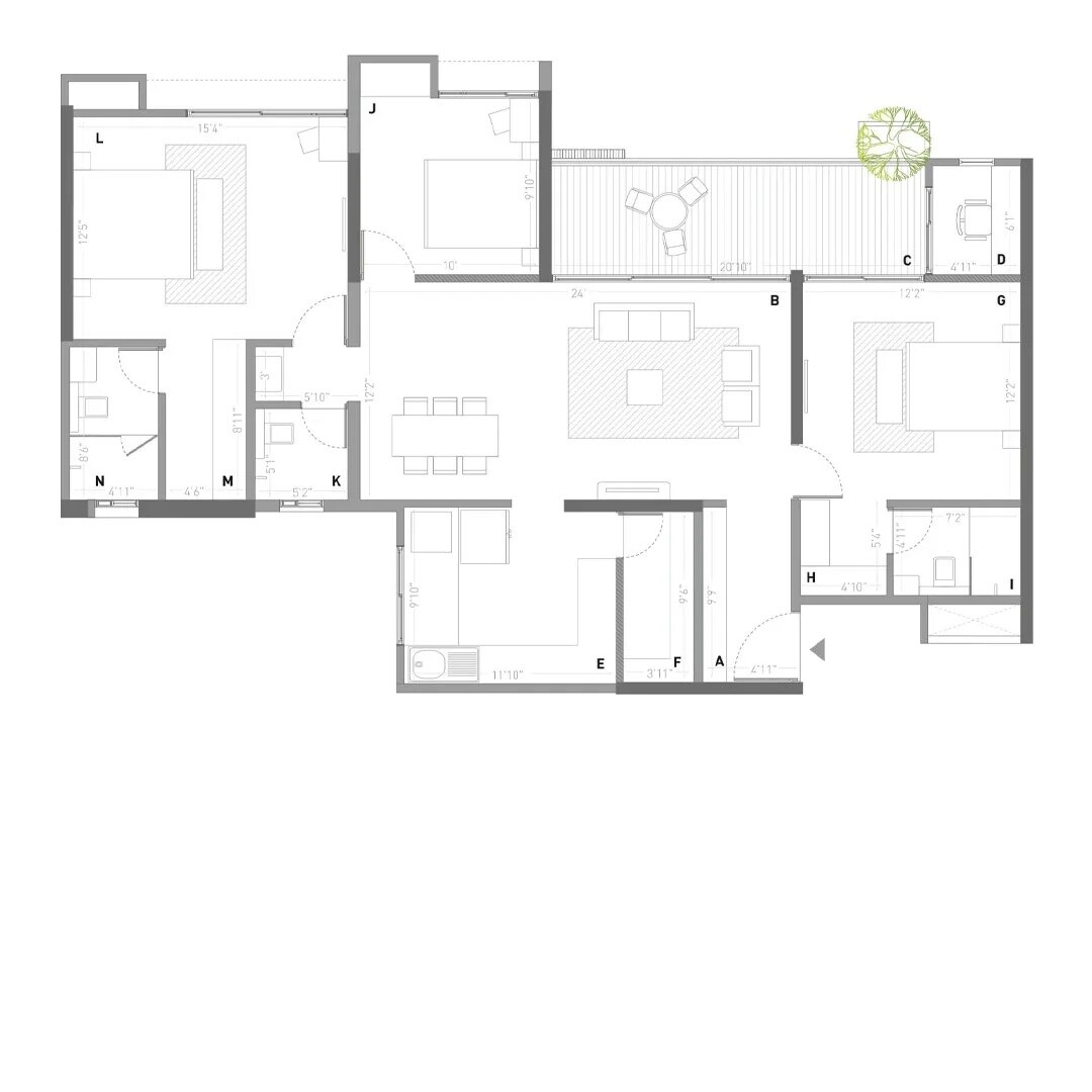 3 BHK 1078 Sq. Ft. Apartment