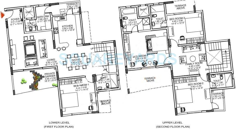 Floor plan of 4 BHK 3223 Sq. Ft. Apartment in Sobha Carnation Pune, Pune