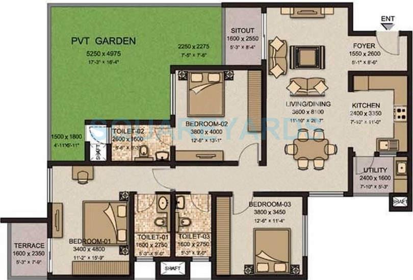 Other, sobha-garnet 3 Bedroom 1800 Sq.Ft. Apartment In Kondhwa Pune 8403919