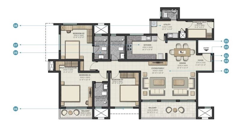 Other, sobha-nesara 3 Bedroom 1463 Sq.Ft. Apartment In Kothrud Pune 9047326