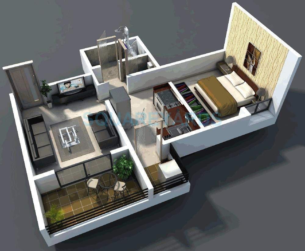1 BHK 363 Sq. Ft. Apartment