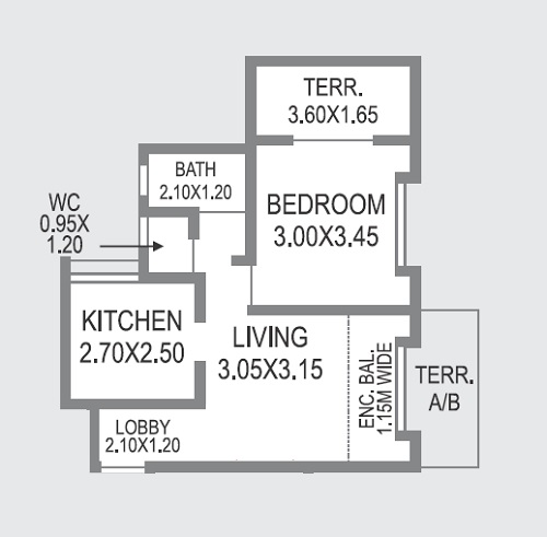 1 BHK 340 Sq. Ft. Apartment in Sonigara Blue Dice