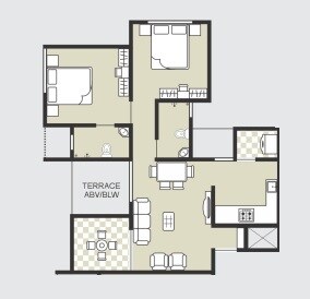 Floor plan of 2 BHK 428 Sq. Ft. Apartment in Sonigara Neelangan, Pune
