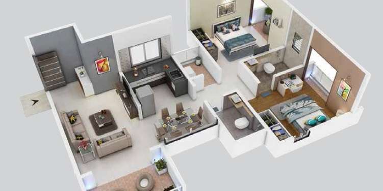 sonigara omega paradise apartment 2 bhk 531sqft 20222929152923