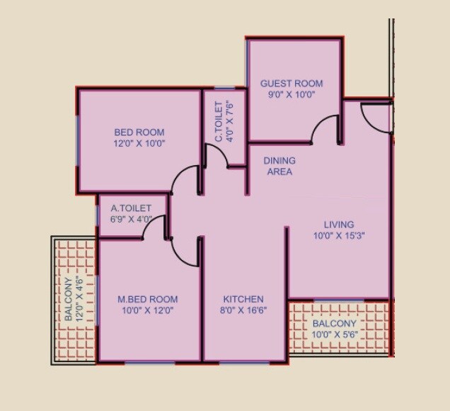 2 BHK 706 Sq. Ft. Apartment