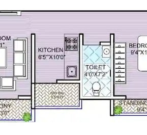 1 BHK 376 Sq. Ft. Apartment in SRK Heritage