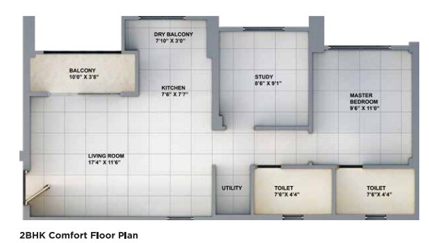 2 BHK 551 Sq. Ft. Apartment