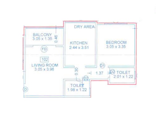1 BHK 385 Sq. Ft. Apartment in SSD Sai Aashiyana