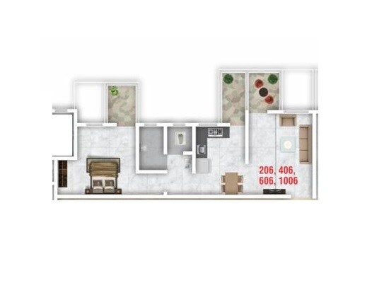 Floor plan of 1 BHK 451 Sq. Ft. Apartment in Star Radhe Harmony, Pune